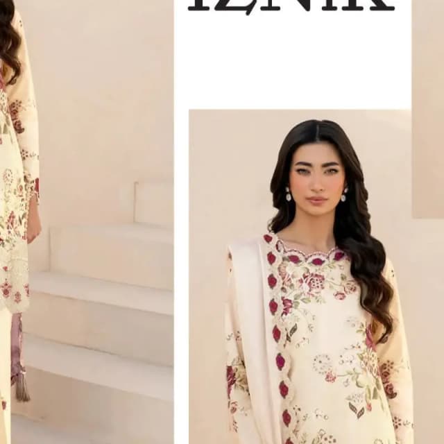 3pc embroidery linen suit
