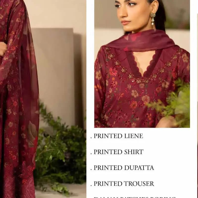 3pc embroidery linen suit