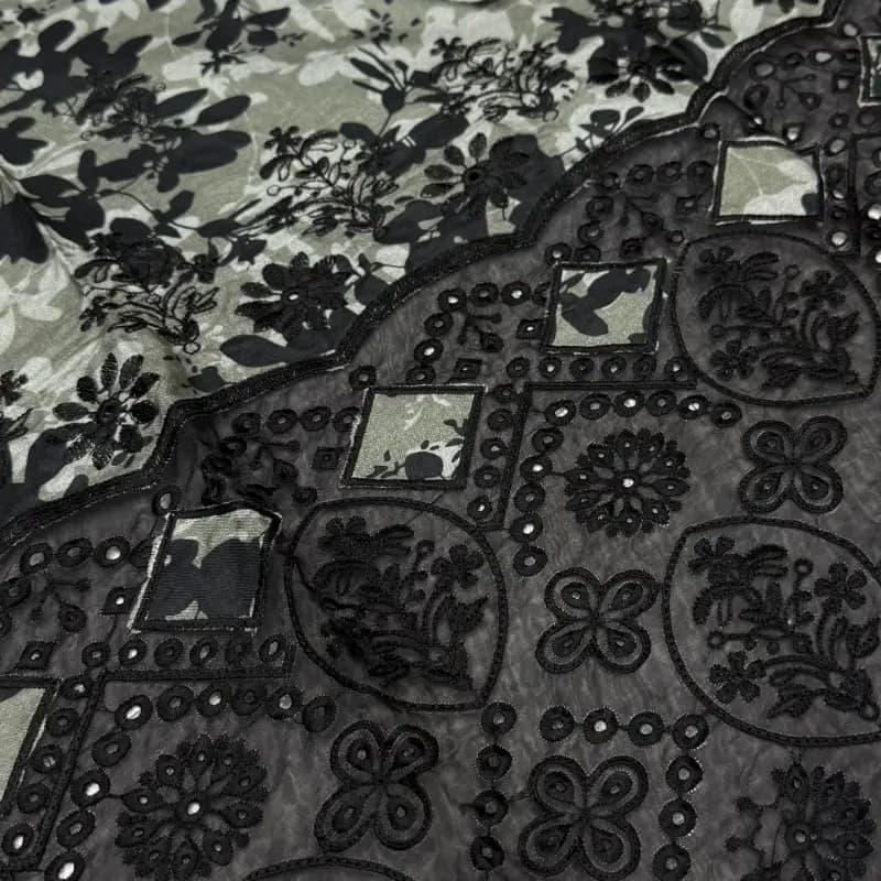 3pc embroidery linen suit