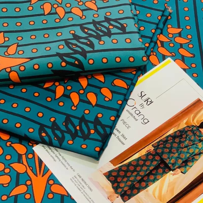 Printed 2pc silk fabric
