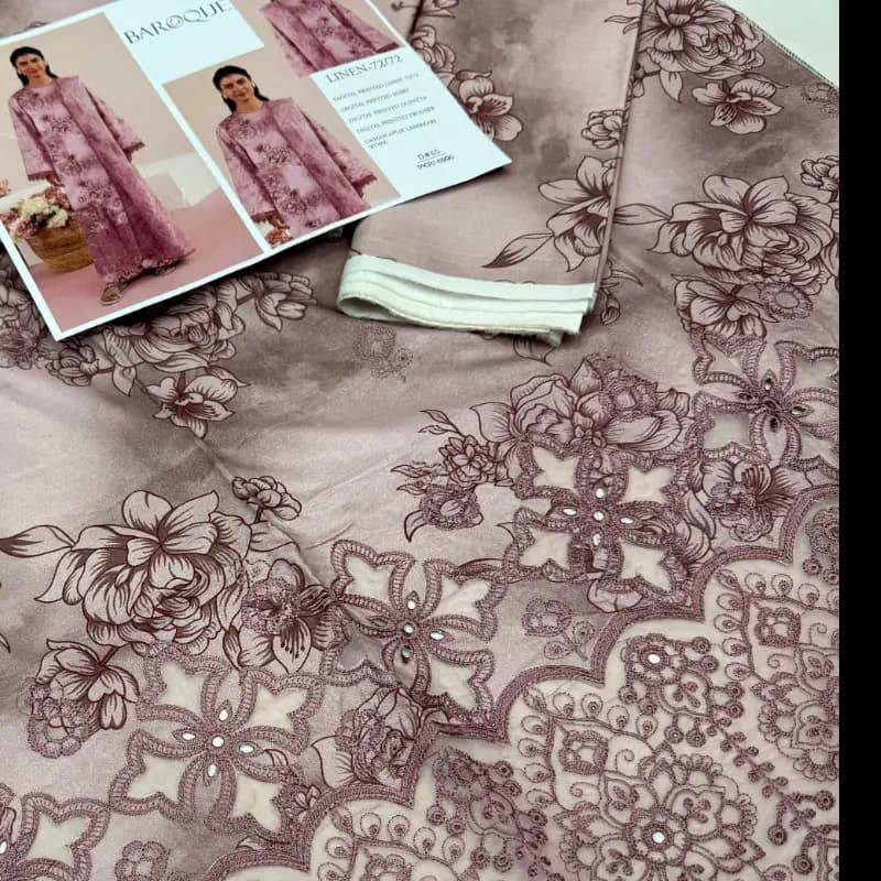 3pc embroidery linen suit