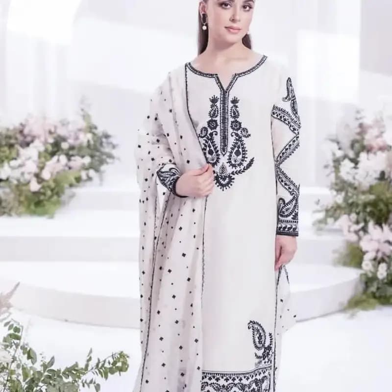 Cotton embroidery 3pc