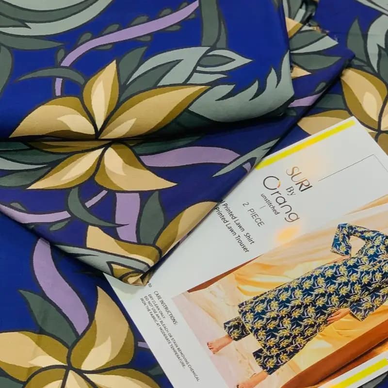 Printed 2pc silk fabric