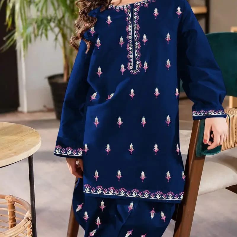 2 pc cotton girl's stiched