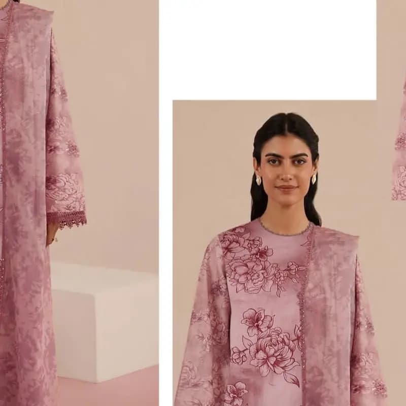 3pc embroidery linen suit
