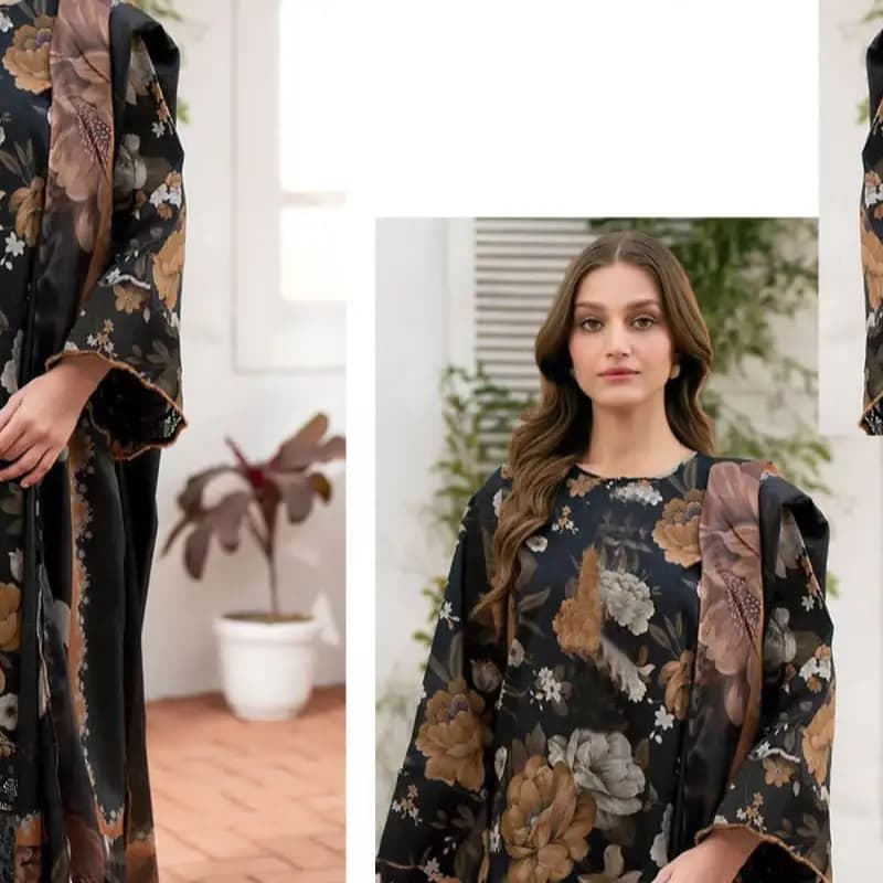 3pc embroidery linen suit