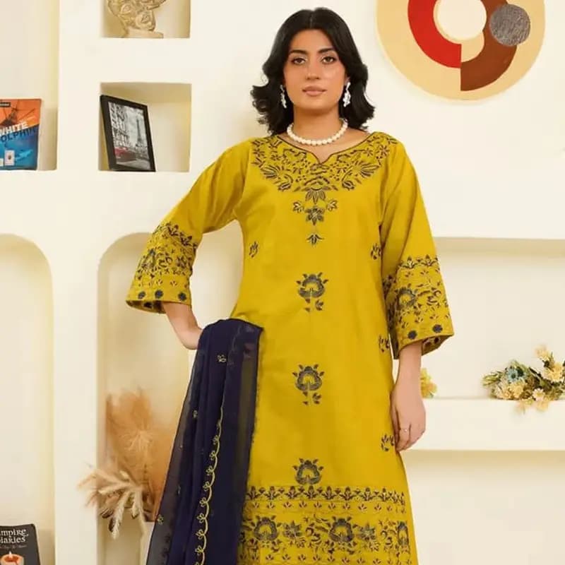 Cotton embroidery 3pc