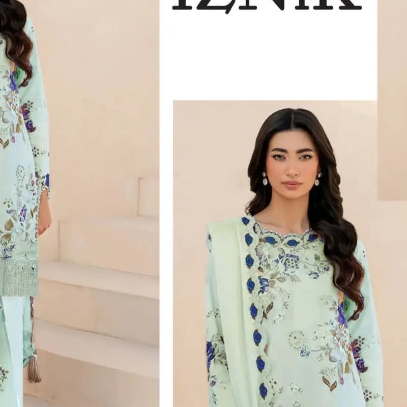 3pc embroidery linen suit