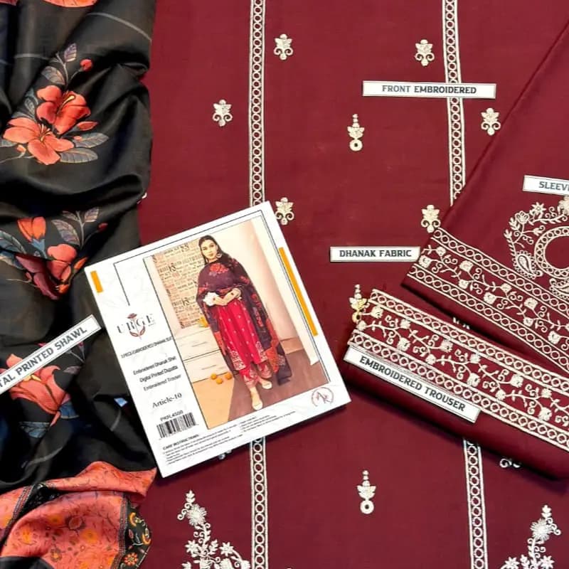 Dhank 3pc embroidery suit