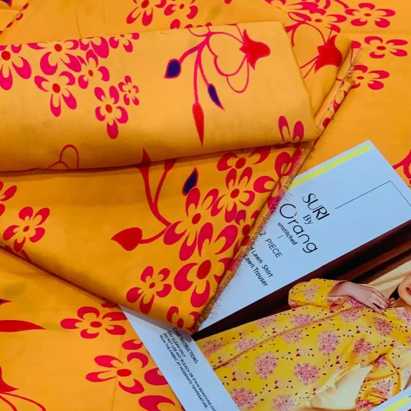 Printed 2pc silk fabric