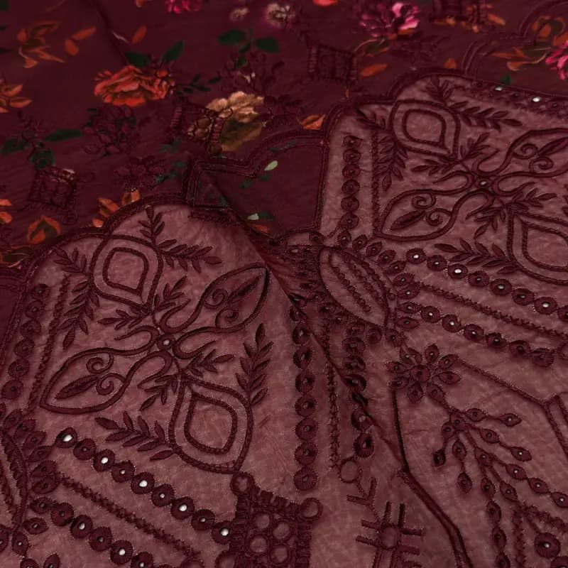 3pc embroidery linen suit