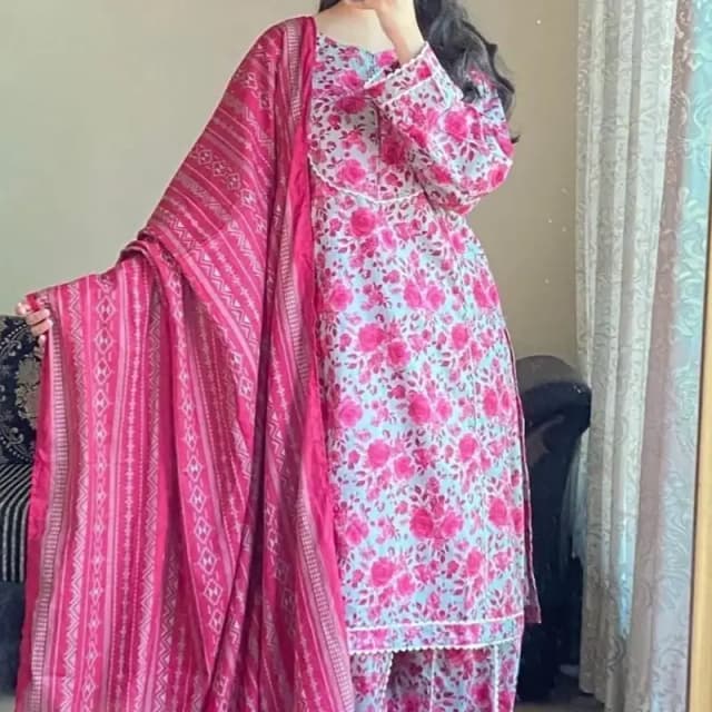 3pc print linen Unstich