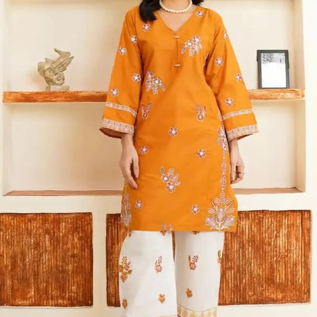 2 pc cotton embroidery