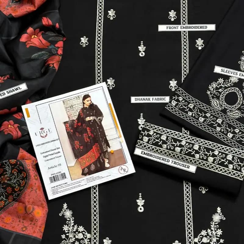 Dhank 3pc embroidery suit