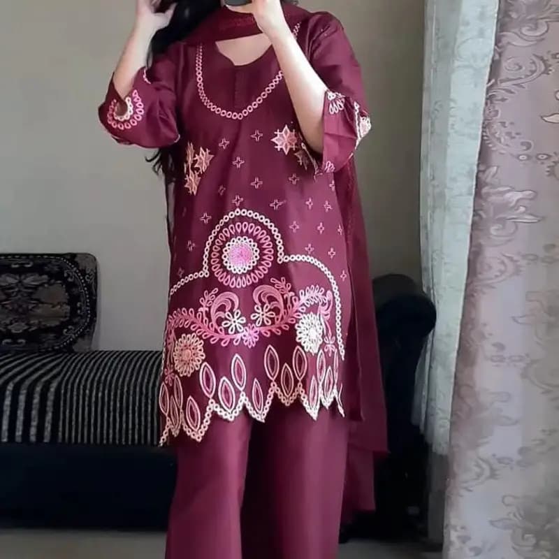 Cotton embroidery 3pc