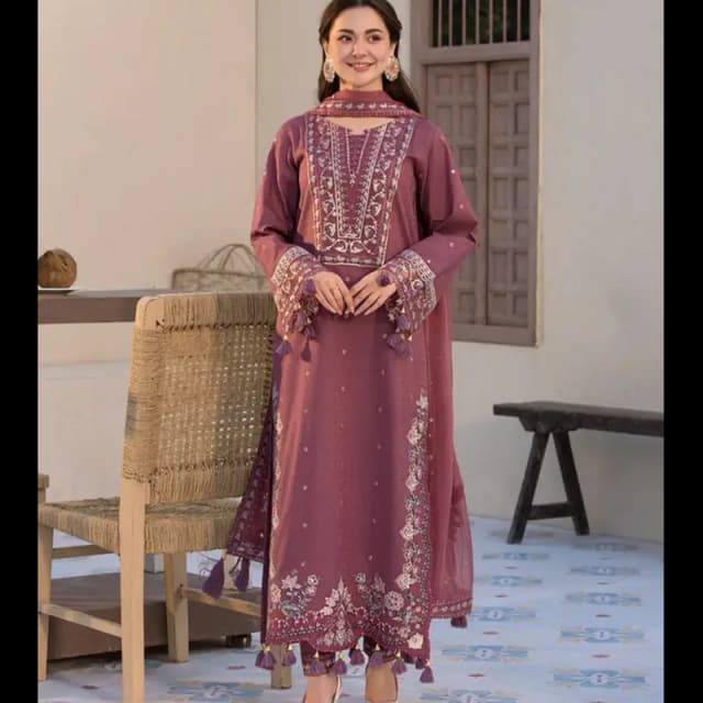 Dhank winter stuff full heavy embroidery 3pc
