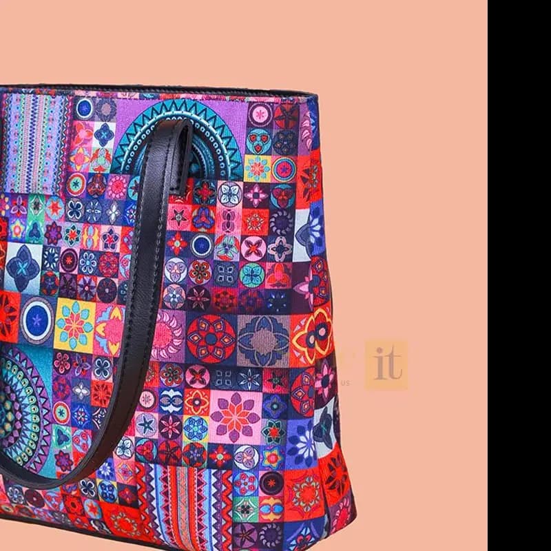 Women's PU leather printed shoulder bag