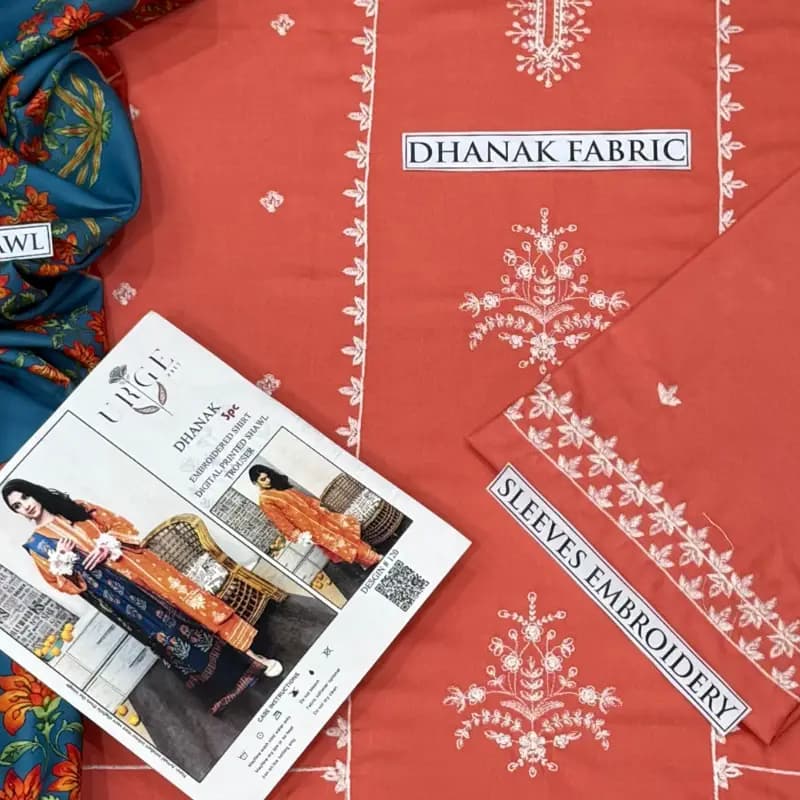 Dhank 3pc embroidery suit