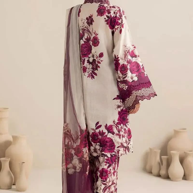 3pc unstich linen suit