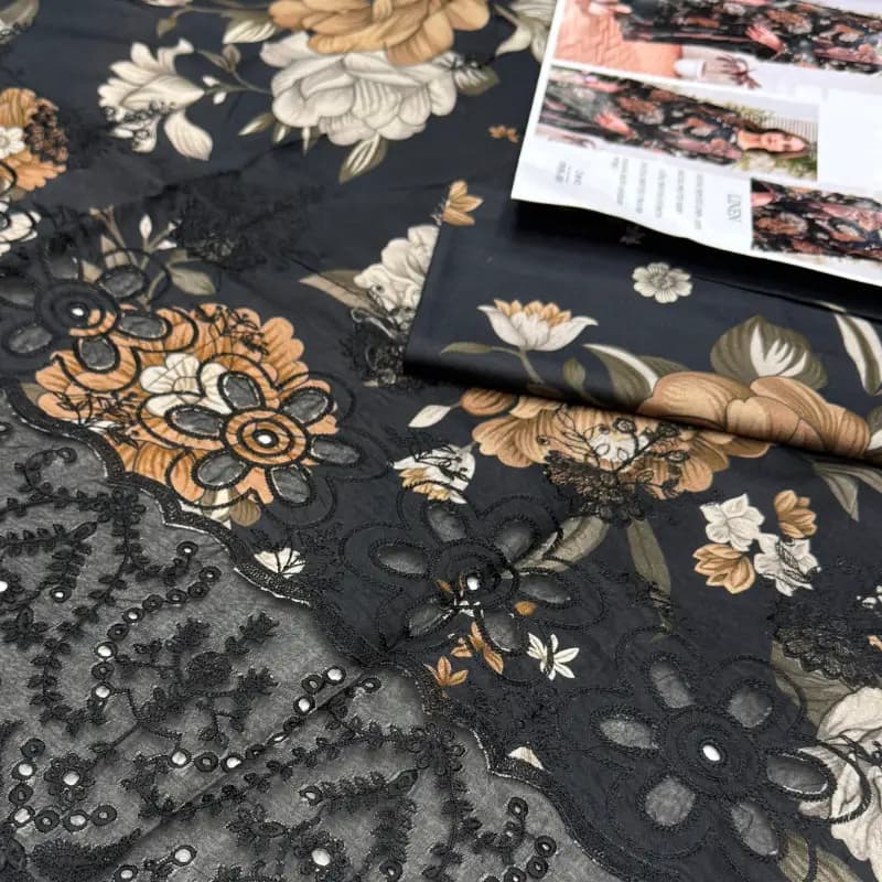 3pc embroidery linen suit