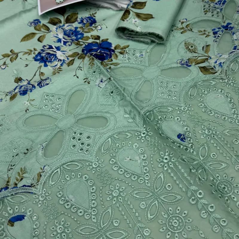 3pc embroidery linen suit