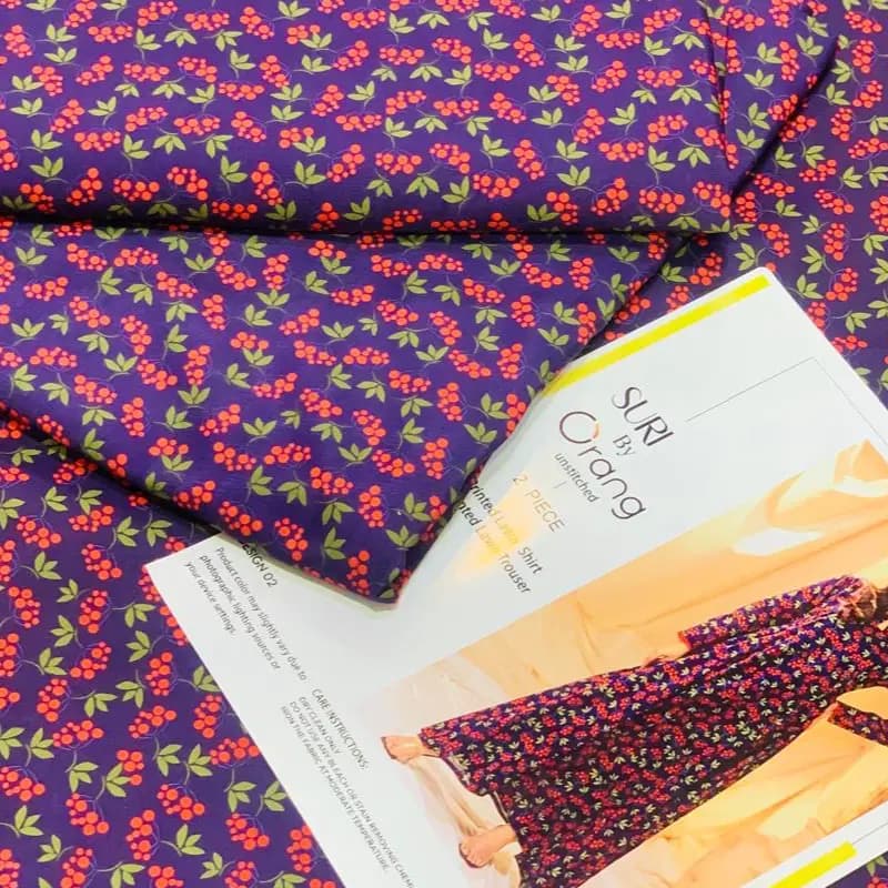 Printed 2pc silk fabric