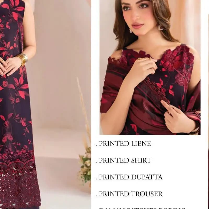 3pc embroidery linen suit