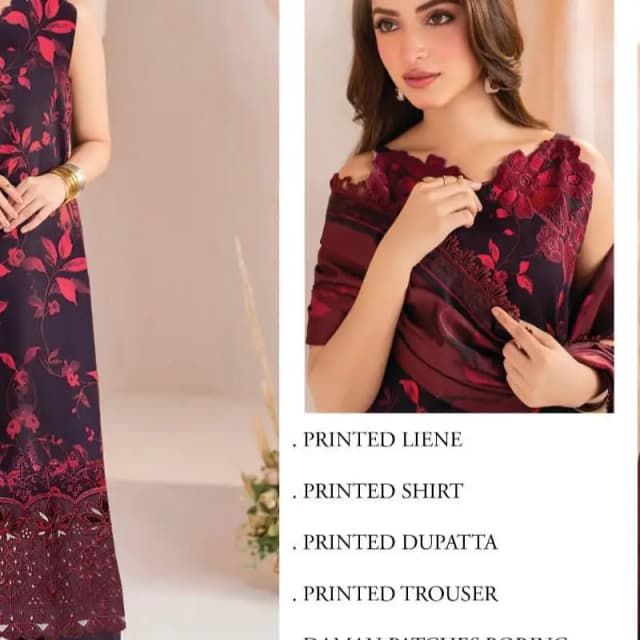 3pc embroidery linen suit