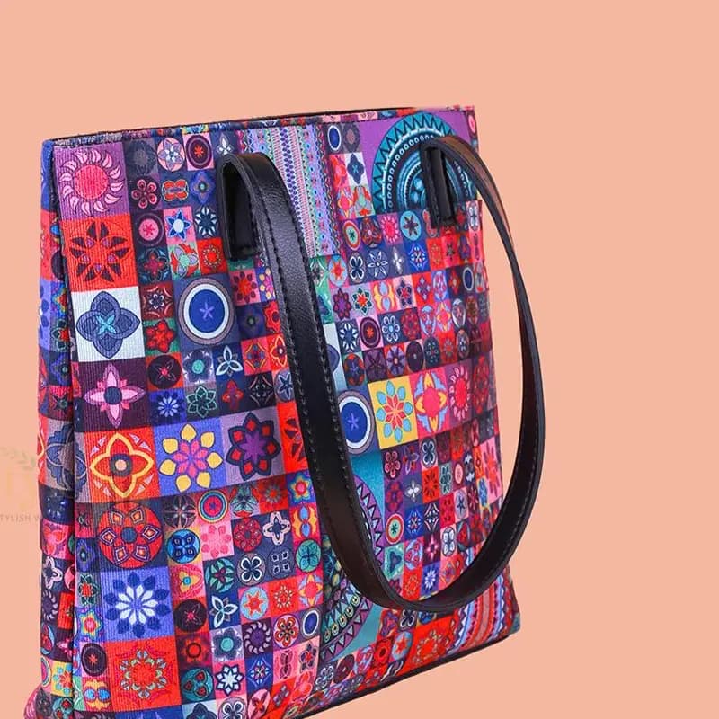 Women's PU leather printed shoulder bag